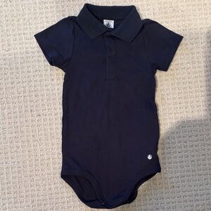 Petit Bateau Dark Blue Kids Polo Bodysuit